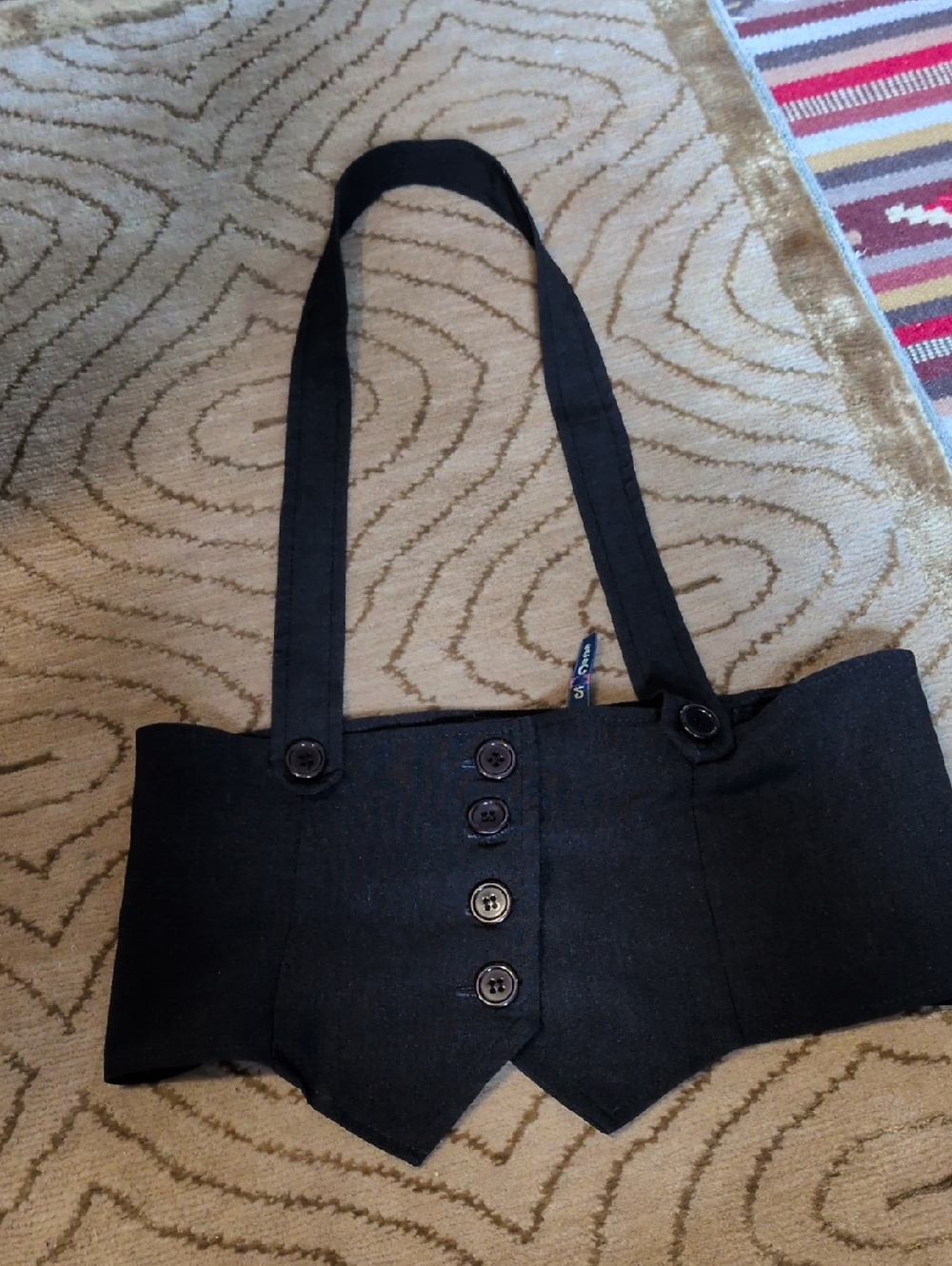 Black Button-Front Corset Style Vest Cropped Sexy